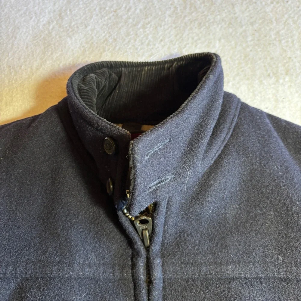 Abercrombie Fitch‎ Mens Wool Blend Bomber Jacket Size L Black Full Zip